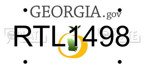 RTL1498 Georgia License Plate