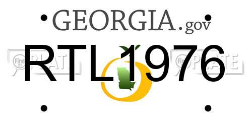 RTL1976 Georgia License Plate
