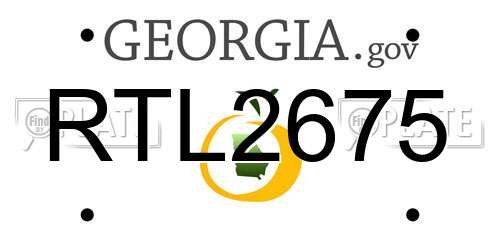 RTL2675 Georgia License Plate