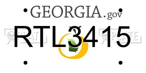 RTL3415 Georgia License Plate