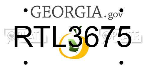 RTL3675 Georgia License Plate