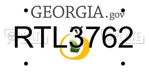 RTL3762 Georgia License Plate