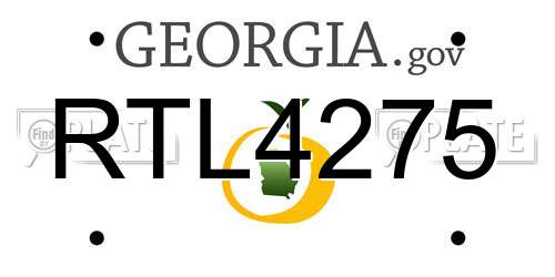 RTL4275 Georgia License Plate