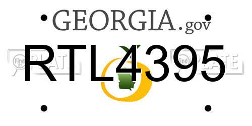 RTL4395 Georgia License Plate