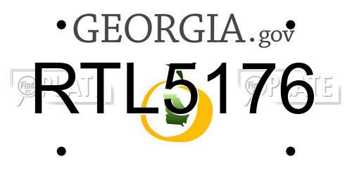 RTL5176 Georgia License Plate
