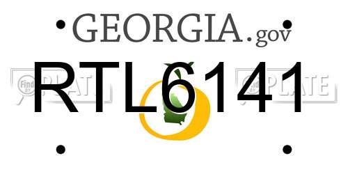 RTL6141 Georgia License Plate