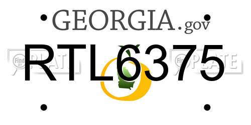 RTL6375 Georgia License Plate