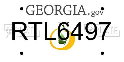 RTL6497 Georgia License Plate