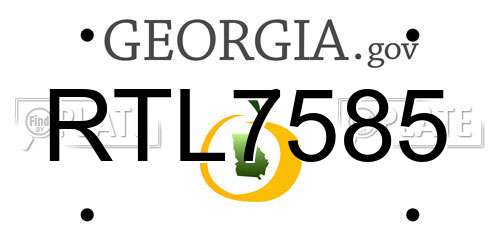 RTL7585 Georgia License Plate