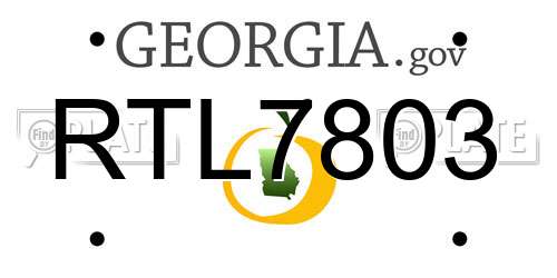 RTL7803 Georgia License Plate