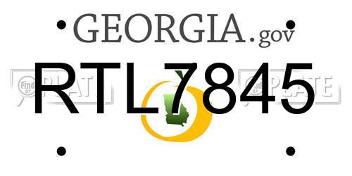 RTL7845 Georgia License Plate
