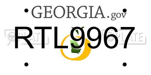 RTL9967 Georgia License Plate