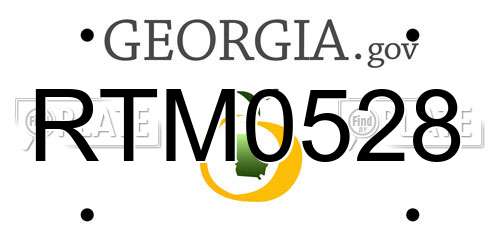 RTM0528 Georgia License Plate