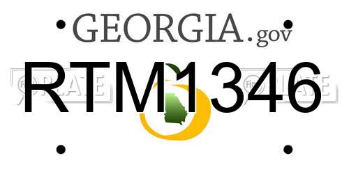 RTM1346 Georgia License Plate