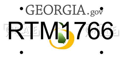 RTM1766 Georgia License Plate