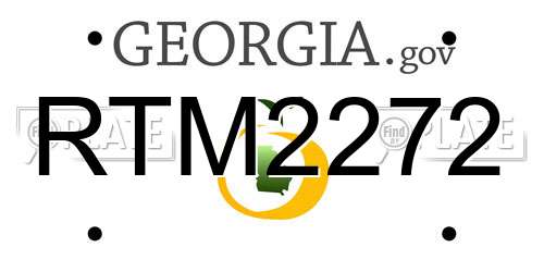 RTM2272 Georgia License Plate