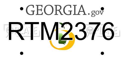 RTM2376 Georgia License Plate