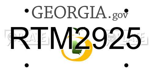 RTM2925 Georgia License Plate