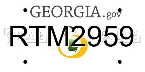 RTM2959 Georgia License Plate