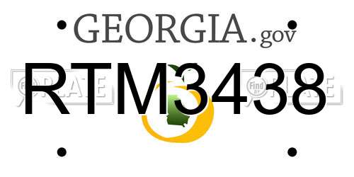 RTM3438 Georgia License Plate