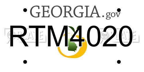 RTM4020 Georgia License Plate