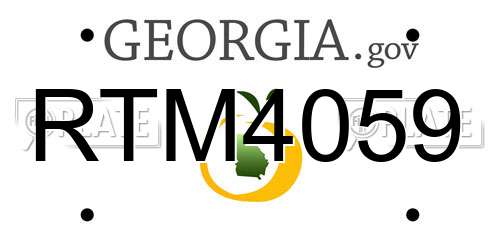 RTM4059 Georgia License Plate