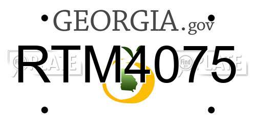 RTM4075 Georgia License Plate