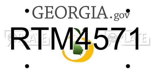 RTM4571 Georgia License Plate