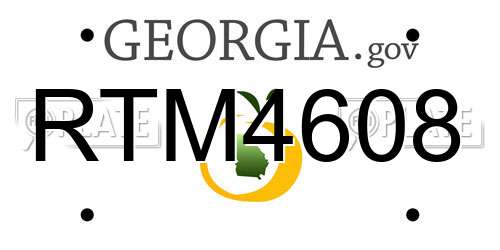 RTM4608 Georgia License Plate