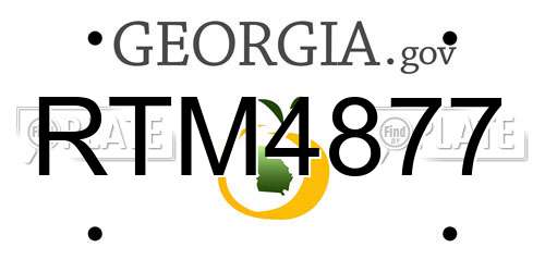 RTM4877 Georgia License Plate