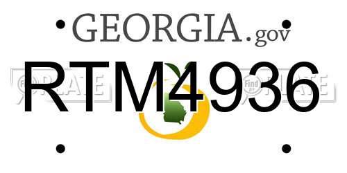 RTM4936 Georgia License Plate