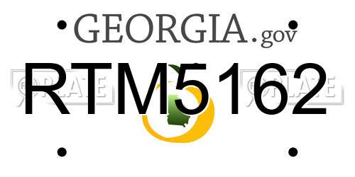 RTM5162 Georgia License Plate