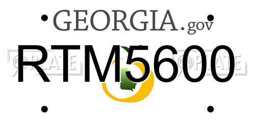 RTM5600 Georgia License Plate