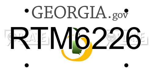 RTM6226 Georgia License Plate