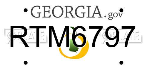 RTM6797 Georgia License Plate