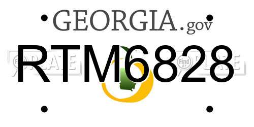 RTM6828 Georgia License Plate