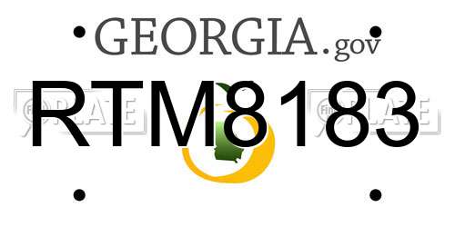 RTM8183 Georgia License Plate