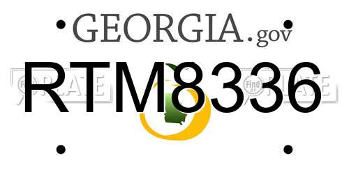RTM8336 Georgia License Plate