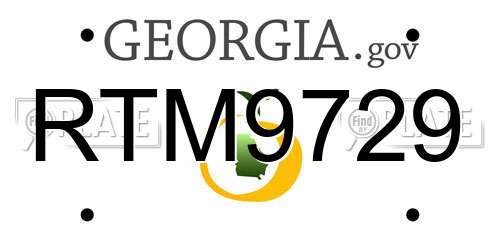 RTM9729 Georgia License Plate