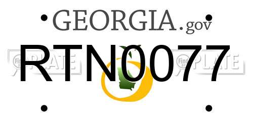 RTN0077 Georgia License Plate