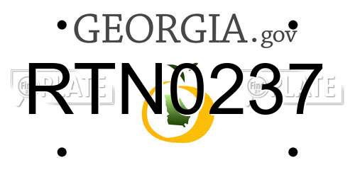 RTN0237 Georgia License Plate