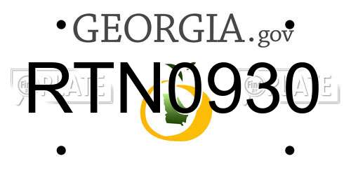 RTN0930 Georgia License Plate
