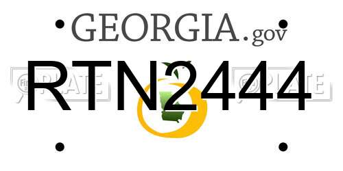 RTN2444 Georgia License Plate