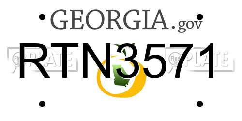 RTN3571 Georgia License Plate