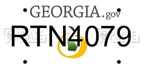 RTN4079 Georgia License Plate
