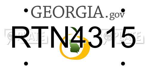 RTN4315 Georgia License Plate