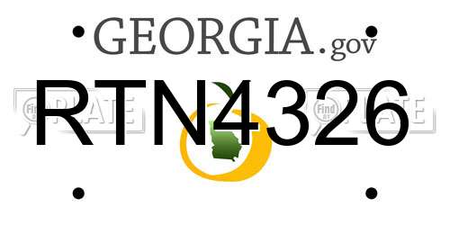 RTN4326 Georgia License Plate