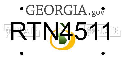 RTN4511 Georgia License Plate
