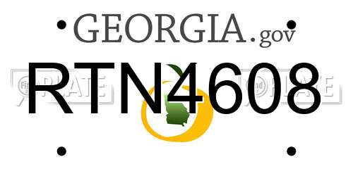 RTN4608 Georgia License Plate