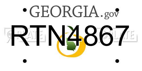 RTN4867 Georgia License Plate